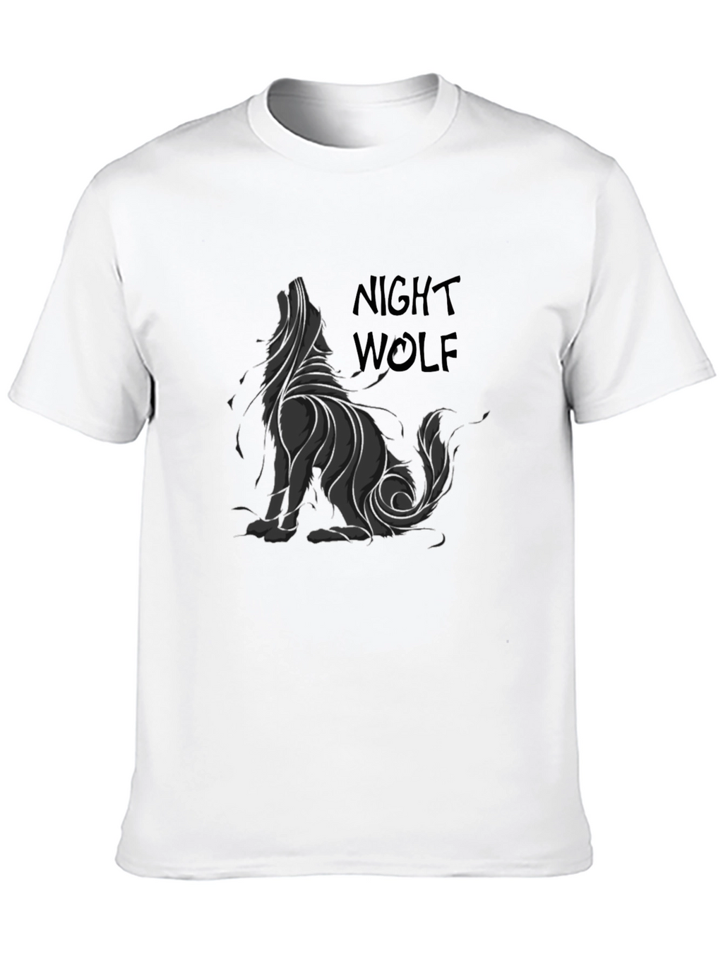 Night Wolf Graphic Print T-Shirt