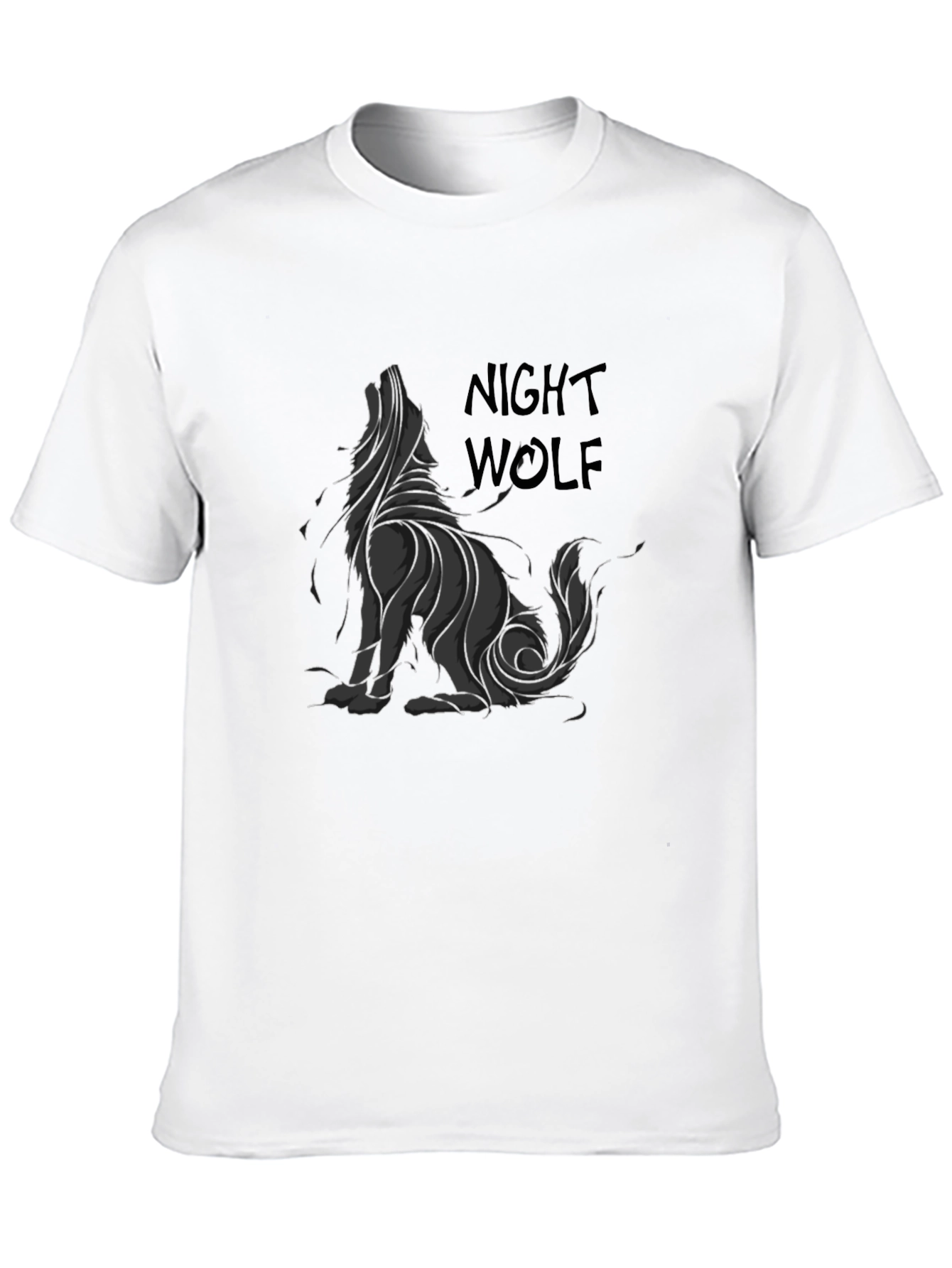Night Wolf Graphic Print T-Shirt