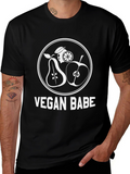 Vegan Babe Graphic Tee - Black Unisex T-Shirt