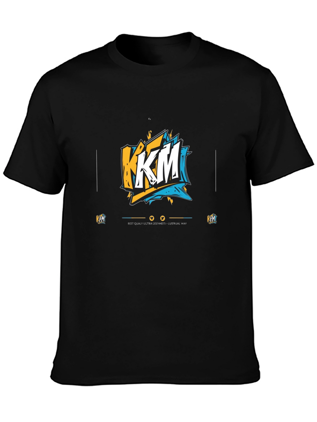 KFM Graphic Print Black T-Shirt