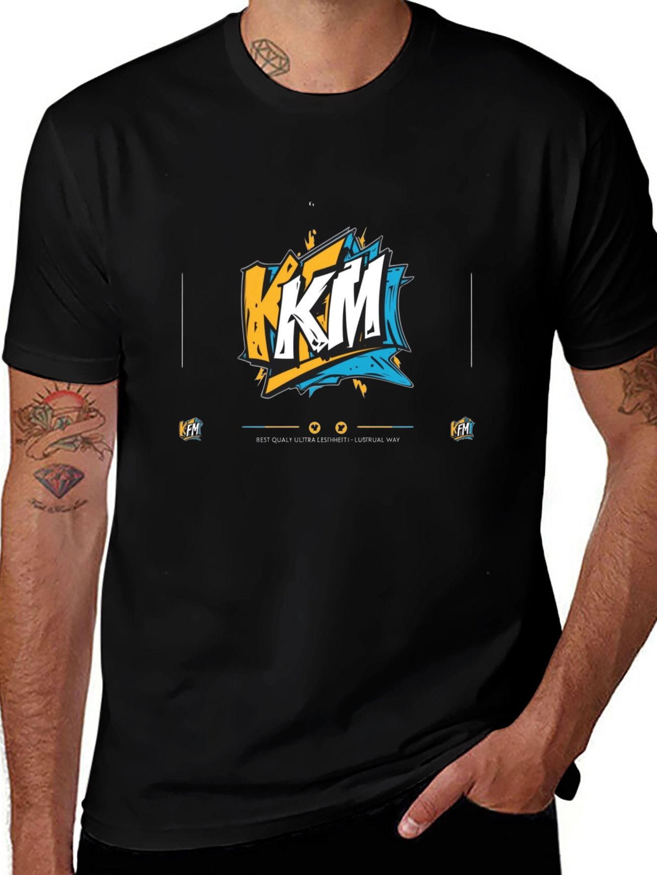 KFM Graphic Print Black T-Shirt