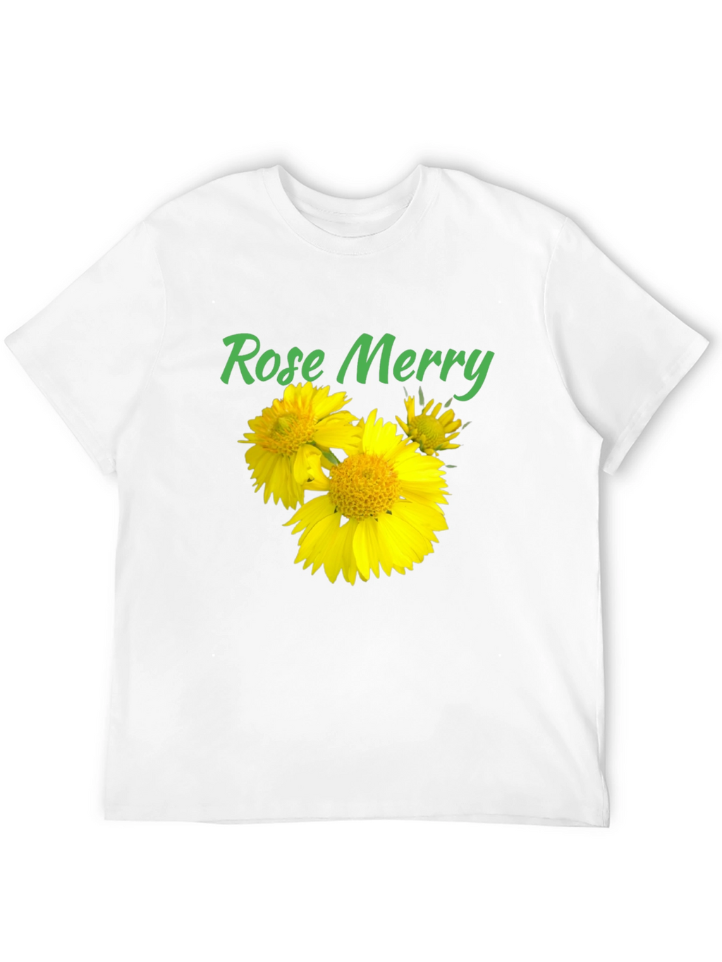 Rose Merry Sunflower Graphic Black T-Shirt