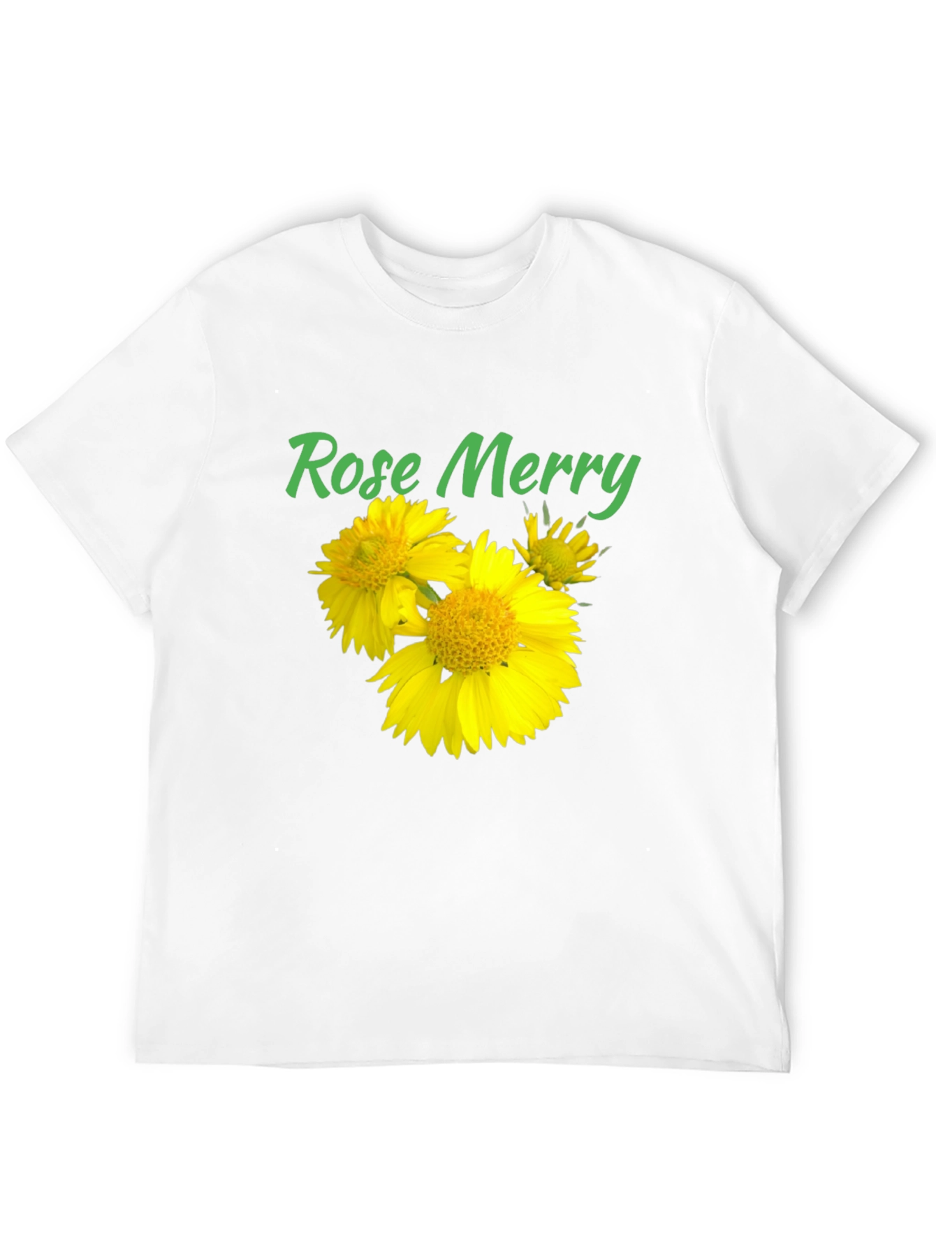 Rose Merry Sunflower Graphic Black T-Shirt