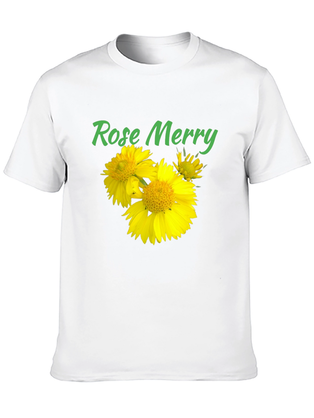 Rose Merry Sunflower Graphic Black T-Shirt