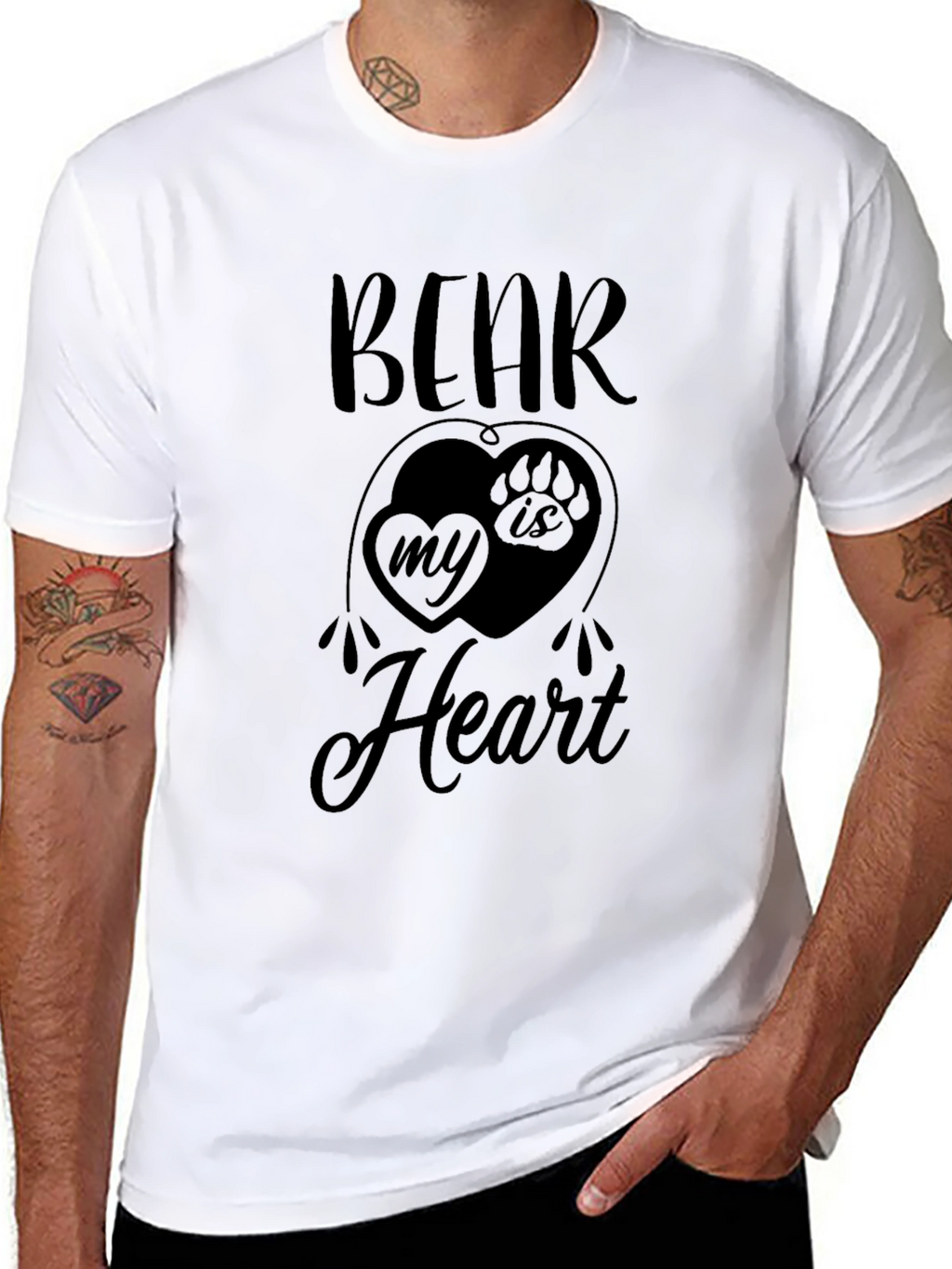 Bear Is In My Heart Graphic Print T-Shirt