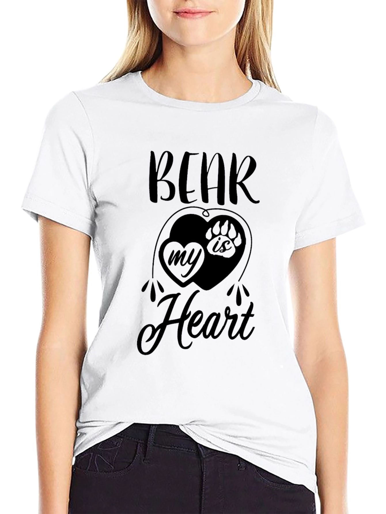 Bear Is In My Heart Graphic Print T-Shirt