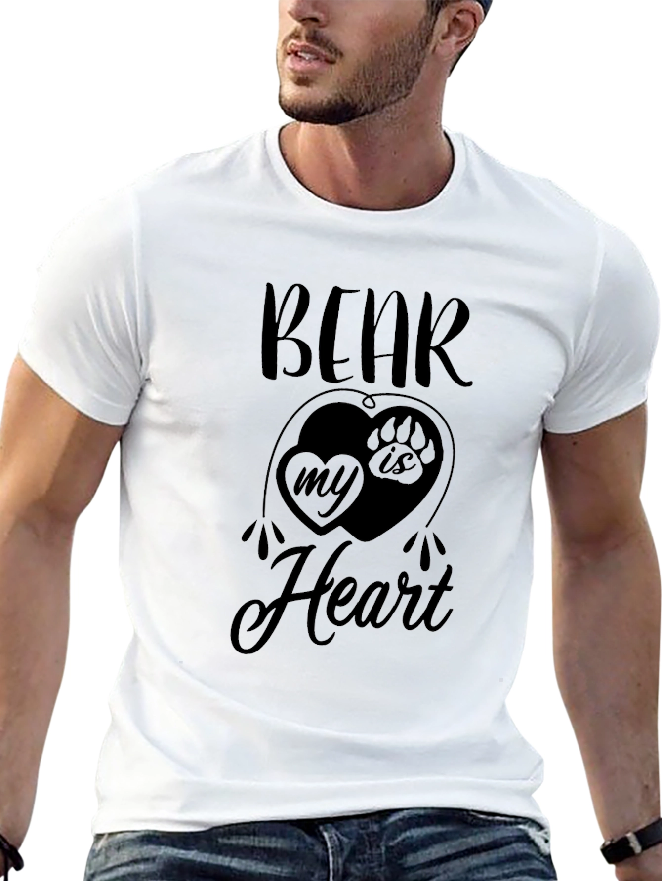 Bear Is In My Heart Graphic Print T-Shirt