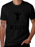 We Go Gym Black T-Shirt - Bodybuilder Design