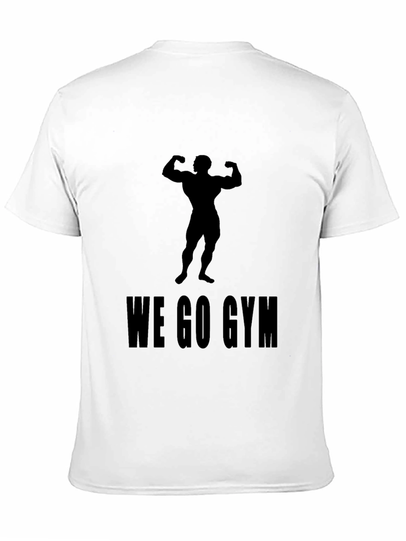We Go Gym Black T-Shirt - Bodybuilder Design