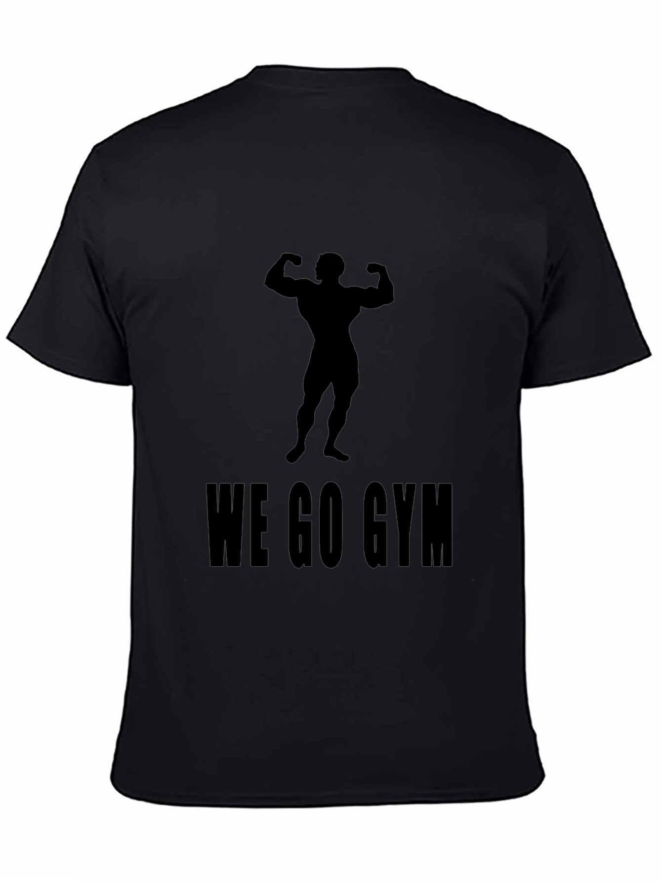 We Go Gym Black T-Shirt - Bodybuilder Design