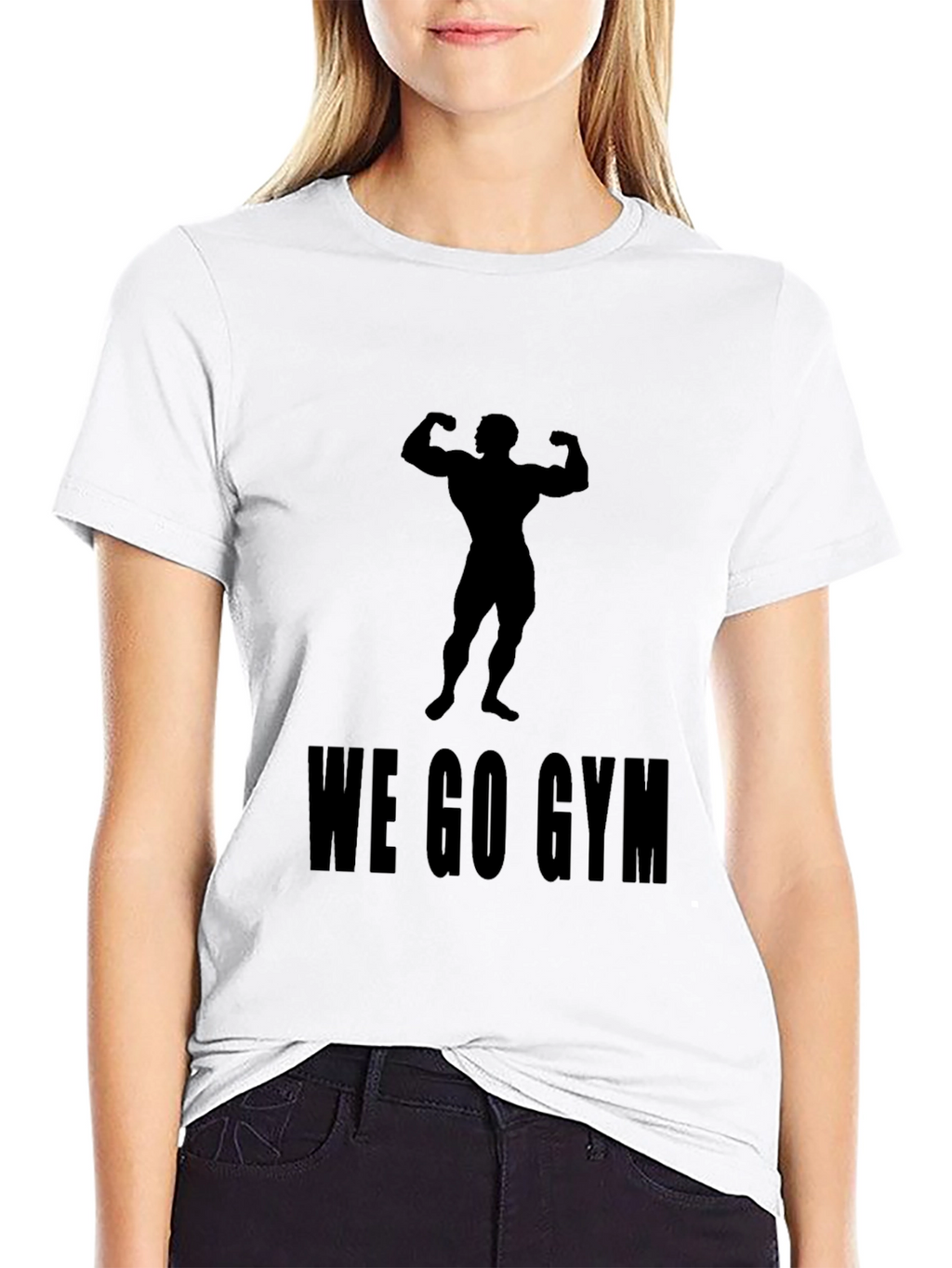 We Go Gym Black T-Shirt - Bodybuilder Design