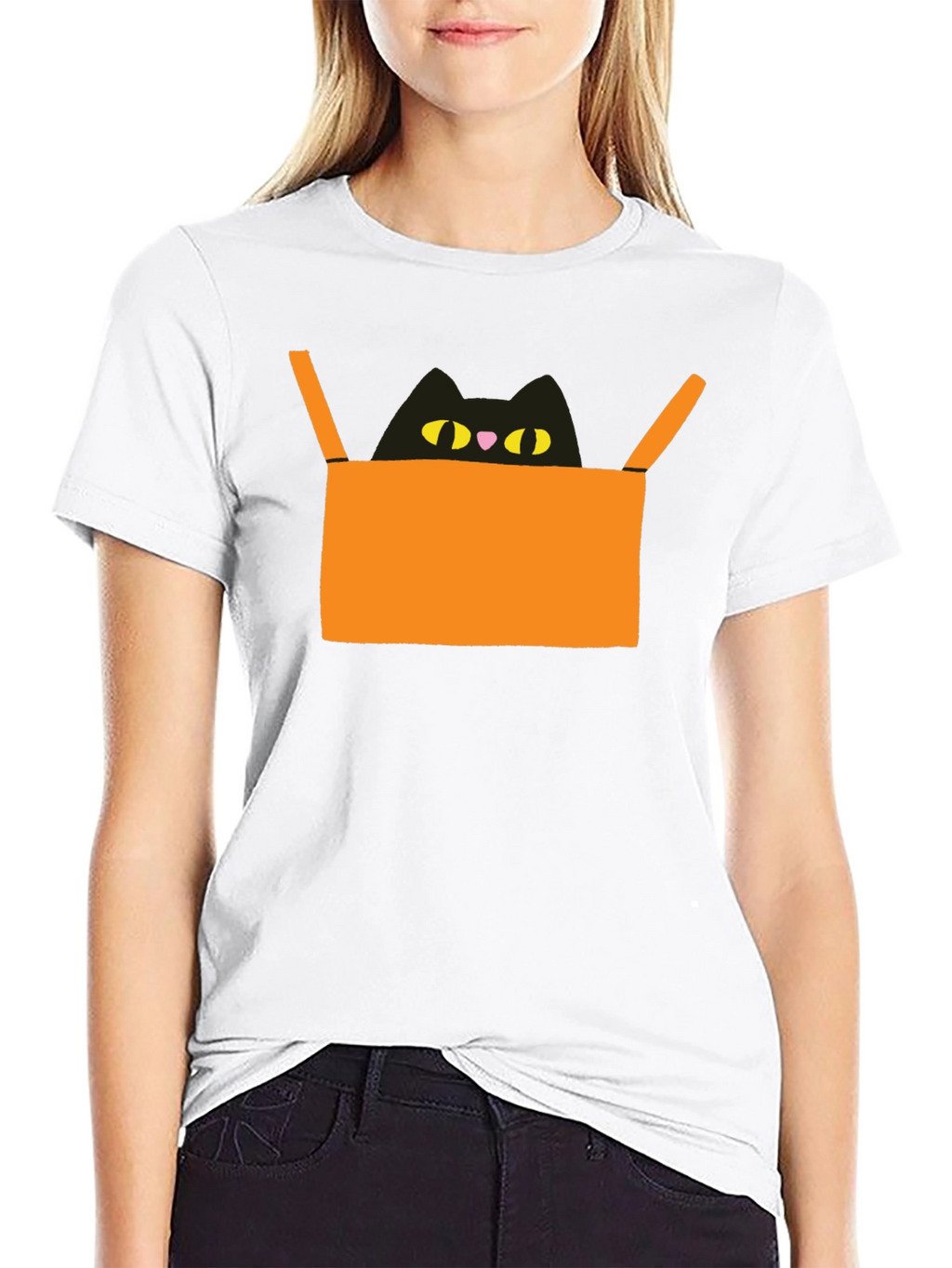 Cat in Box Graphic Tee - Unique Design