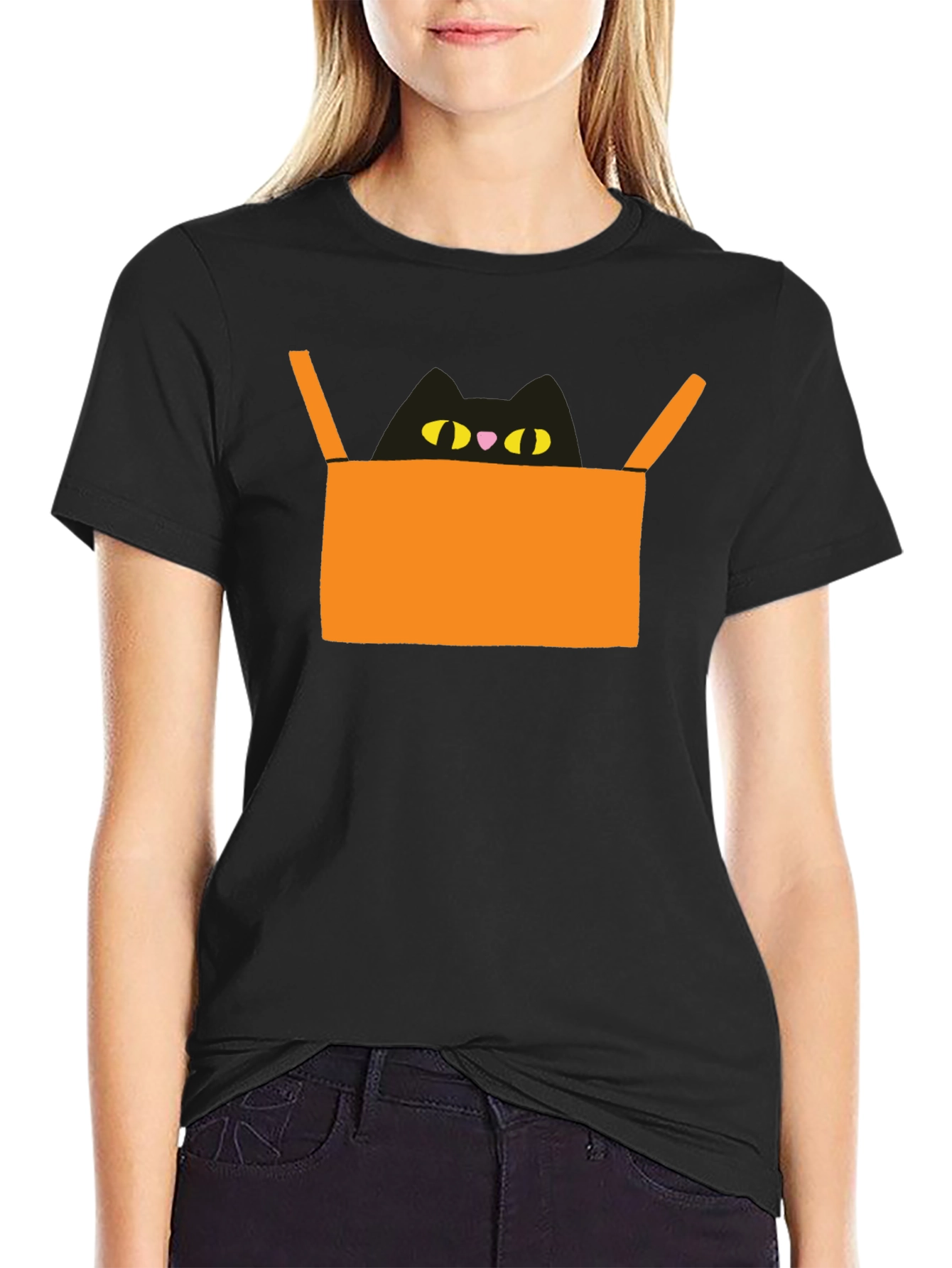 Cat in Box Graphic Tee - Unique Design