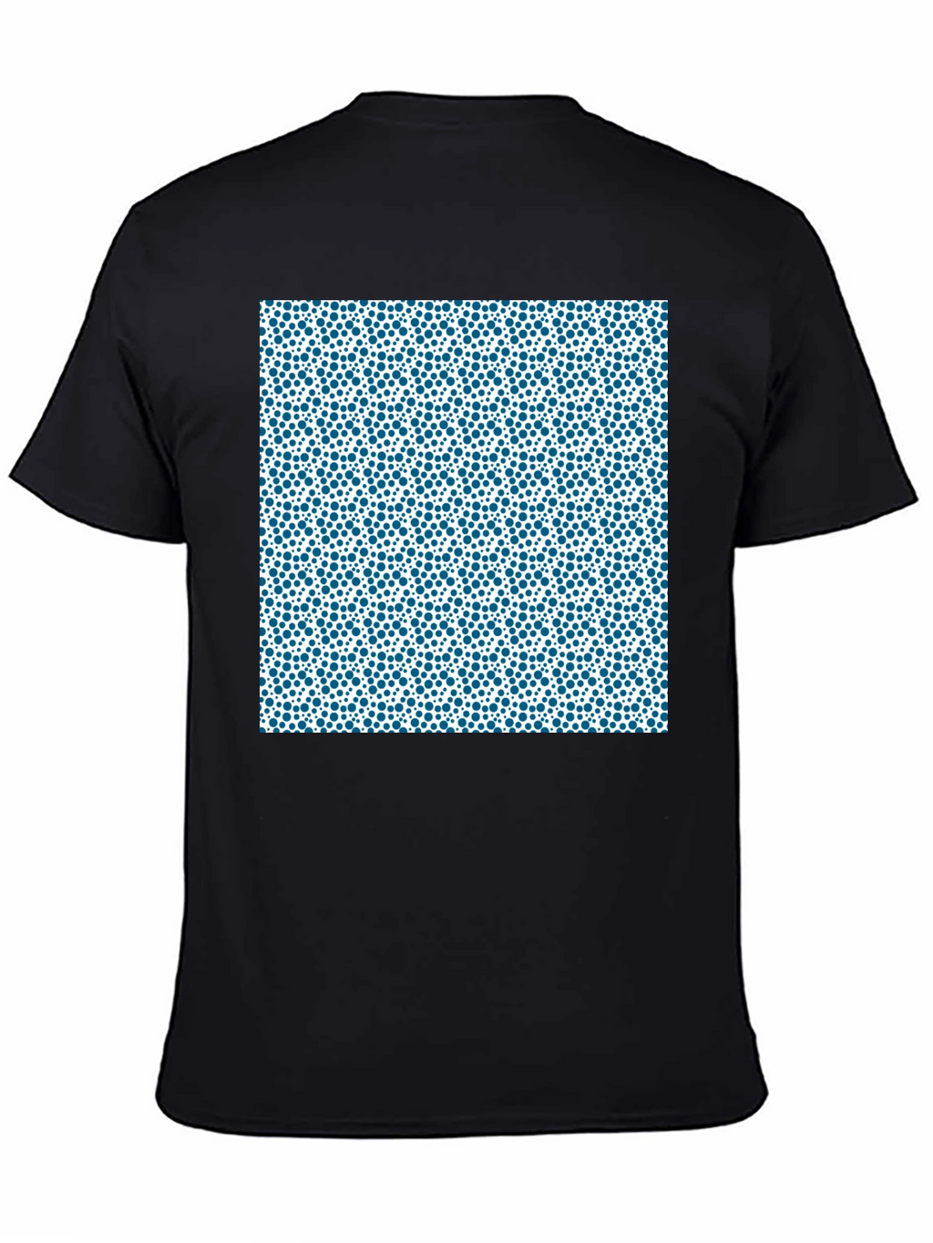 Modern Blue Dot Pattern Black T-Shirt