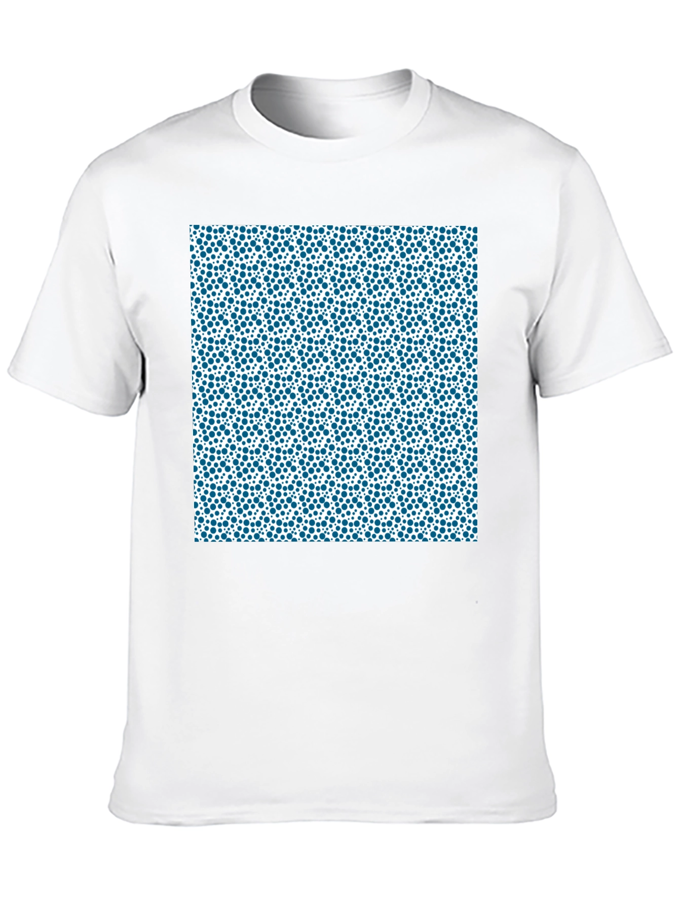 Modern Blue Dot Pattern Black T-Shirt