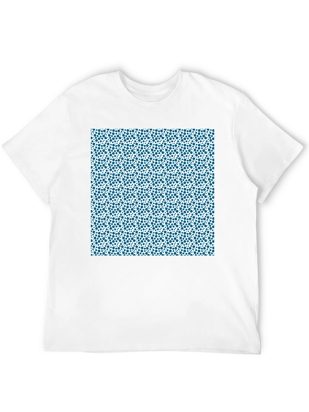 Modern Blue Dot Pattern Black T-Shirt