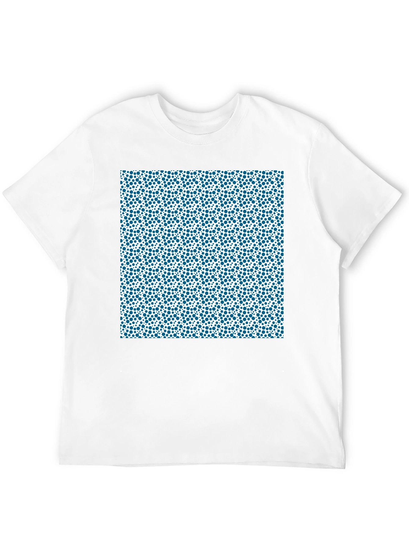 Modern Blue Dot Pattern Black T-Shirt