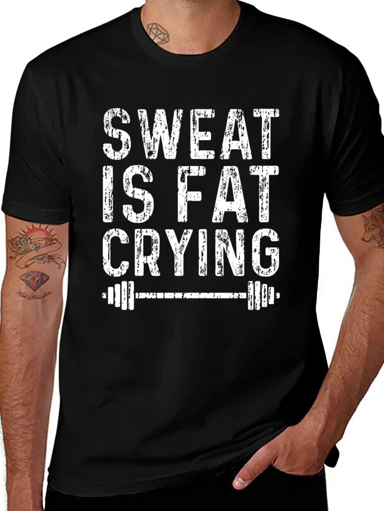 Sweat Is Fat Crying Gym Shirt