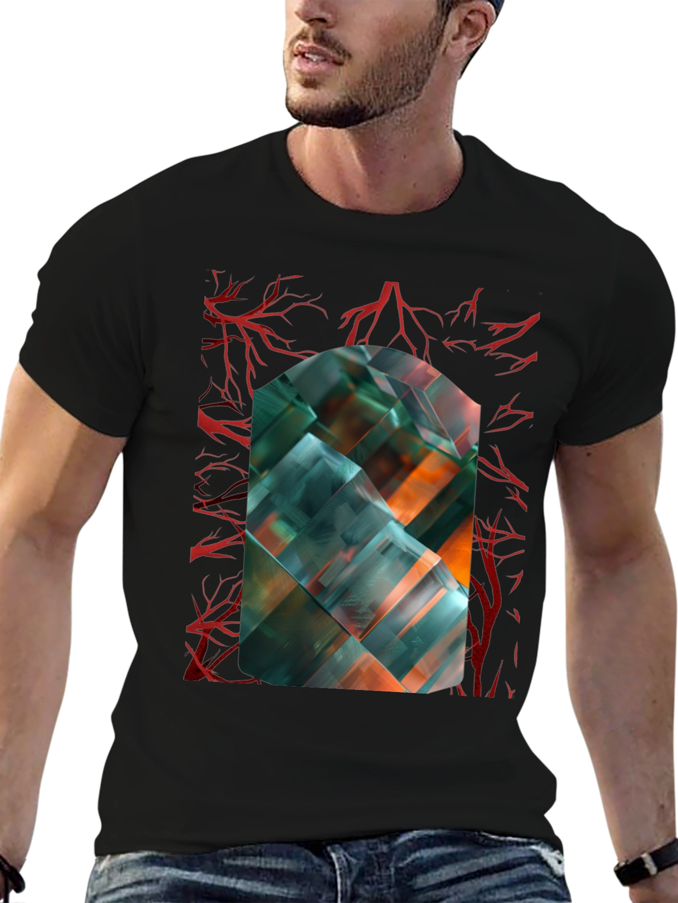 Abstract Geometric Art T-Shirt - Modern Design