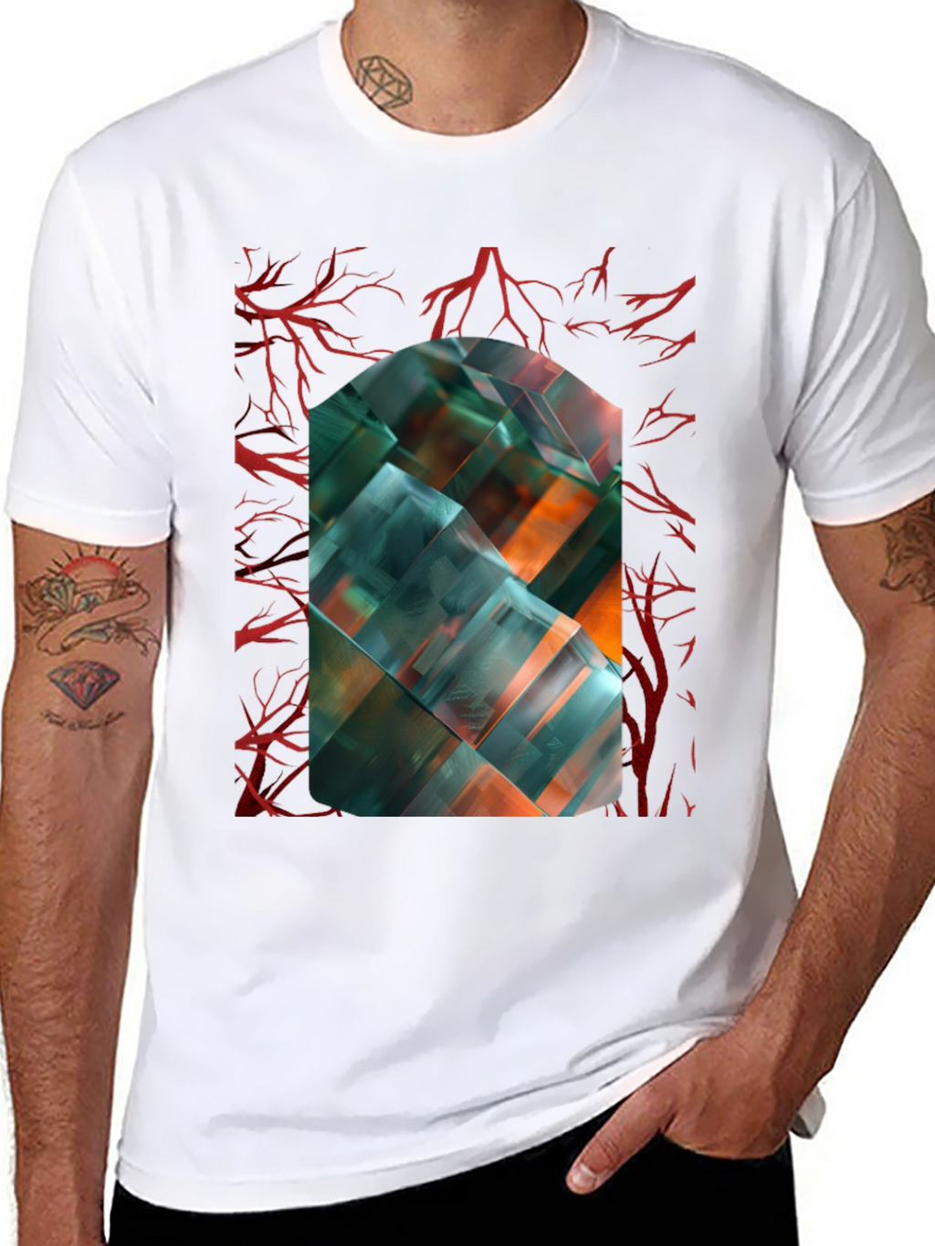 Abstract Geometric Art T-Shirt - Modern Design