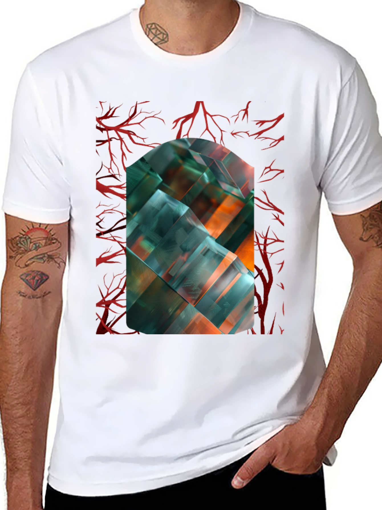 Abstract Geometric Art T-Shirt - Modern Design
