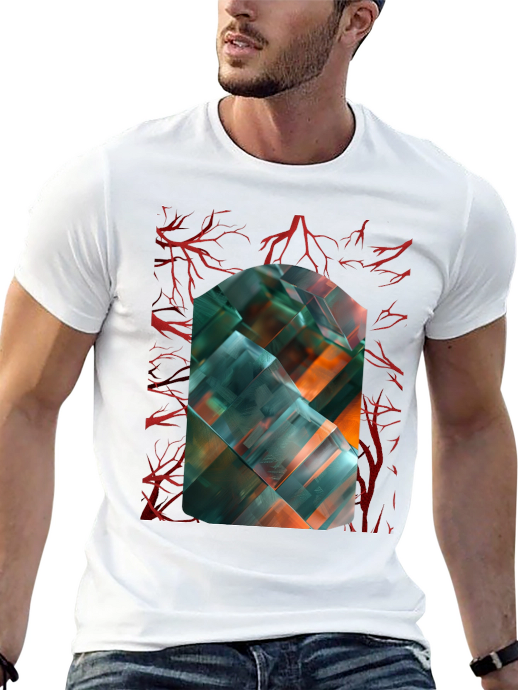 Abstract Geometric Art T-Shirt - Modern Design