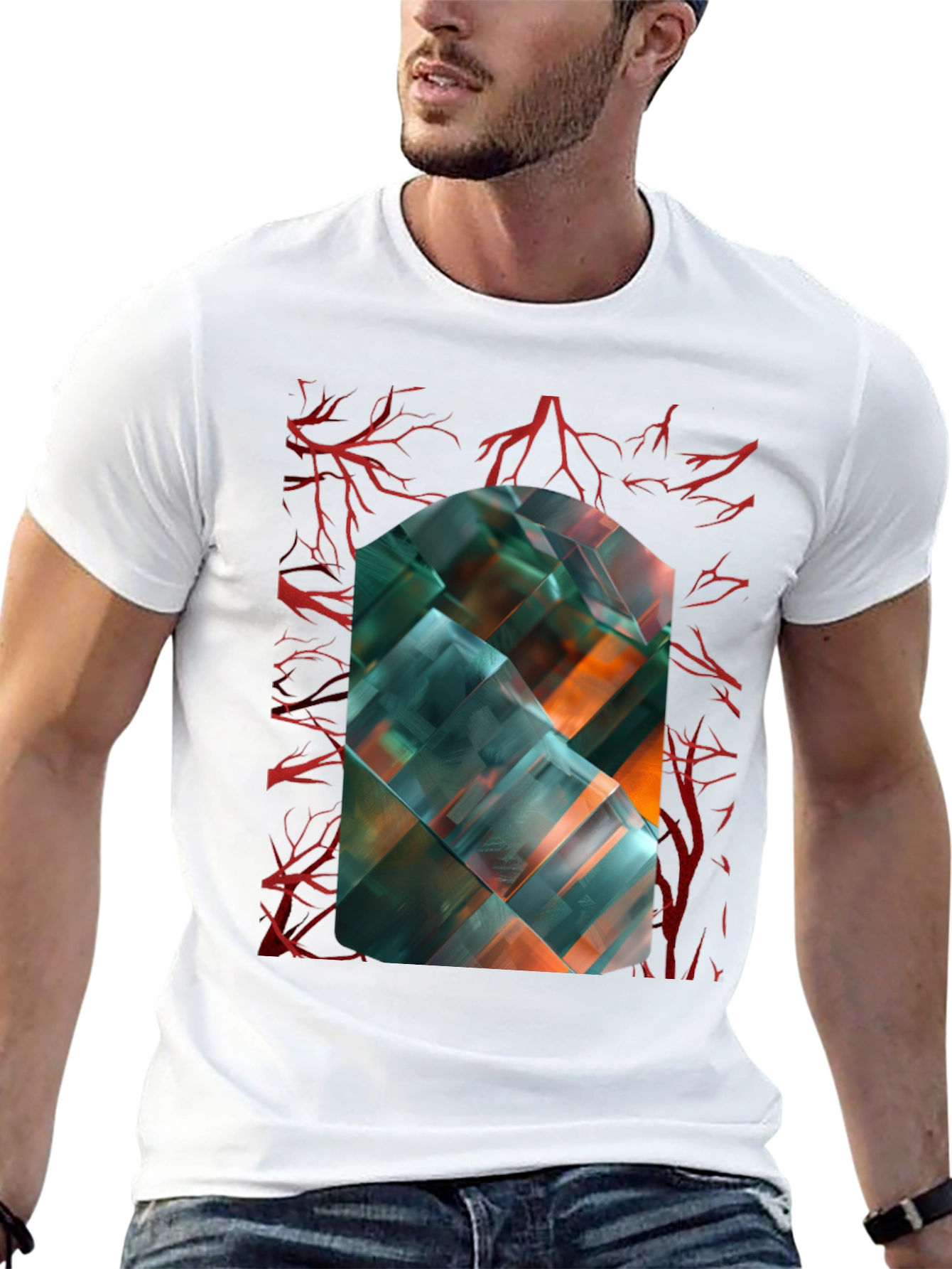 Abstract Geometric Art T-Shirt - Modern Design