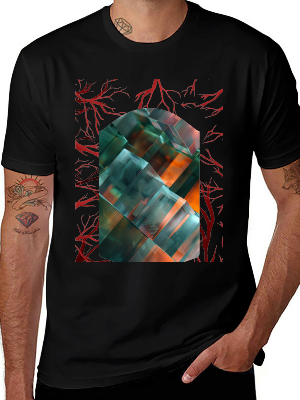 Abstract Geometric Art T-Shirt - Modern Design