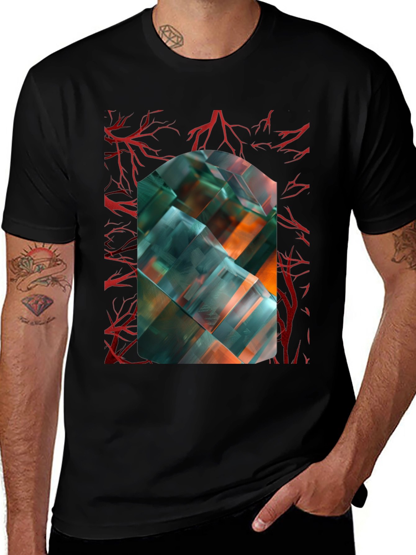 Abstract Geometric Art T-Shirt - Modern Design