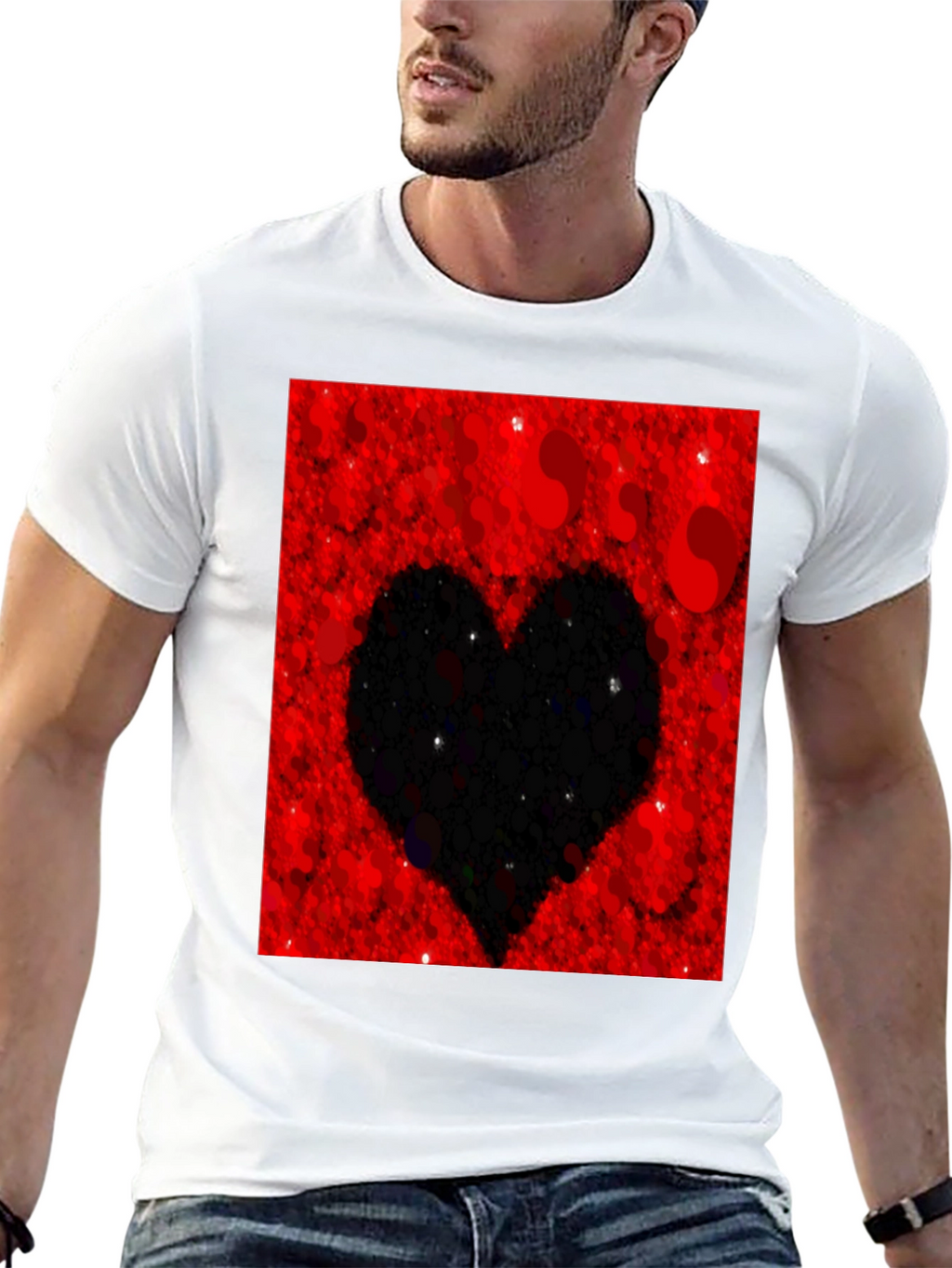 Heart Silhouette T-Shirt - Red Valentines Day Tee