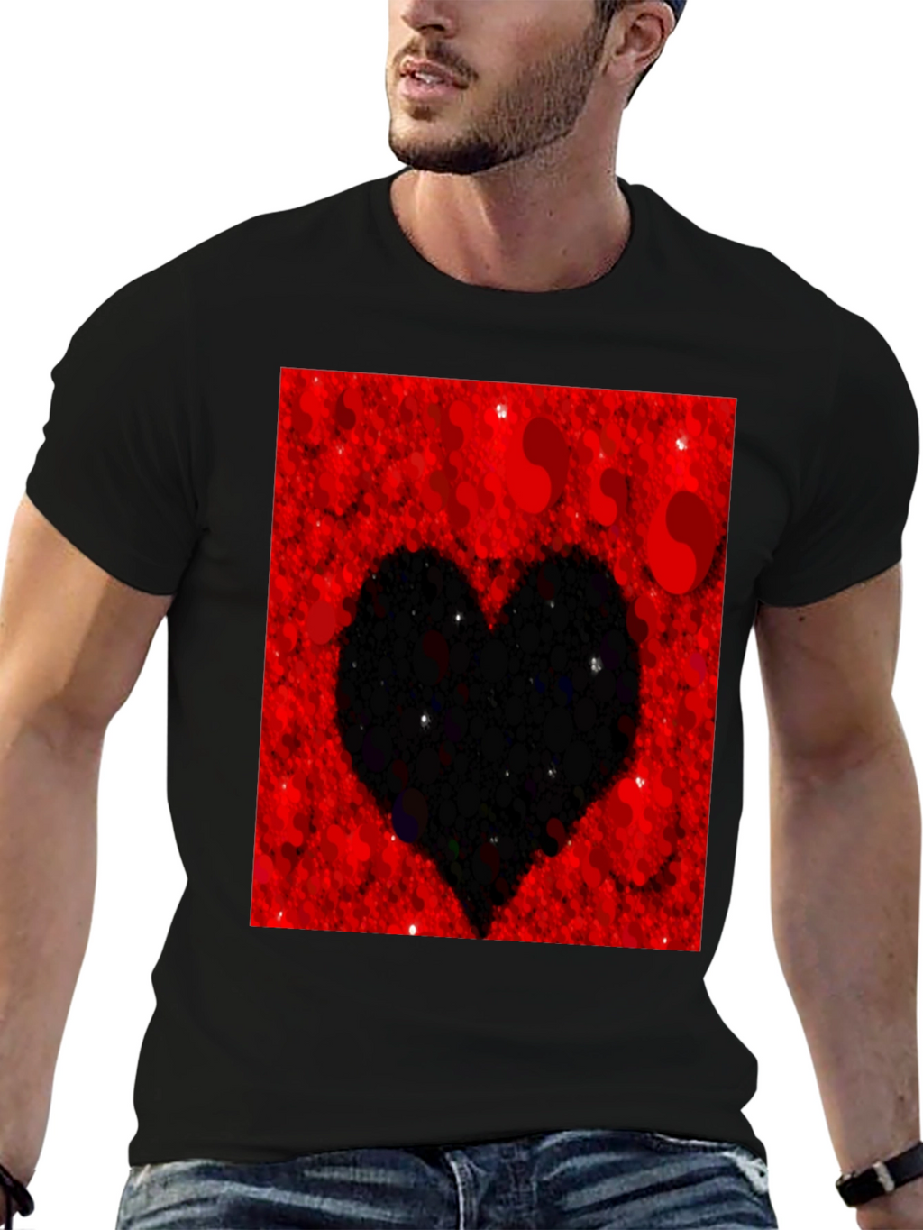 Heart Silhouette T-Shirt - Red Valentines Day Tee