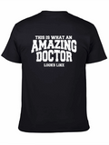 Amazing Doctor Graphic T-Shirt - Black Cotton Blend