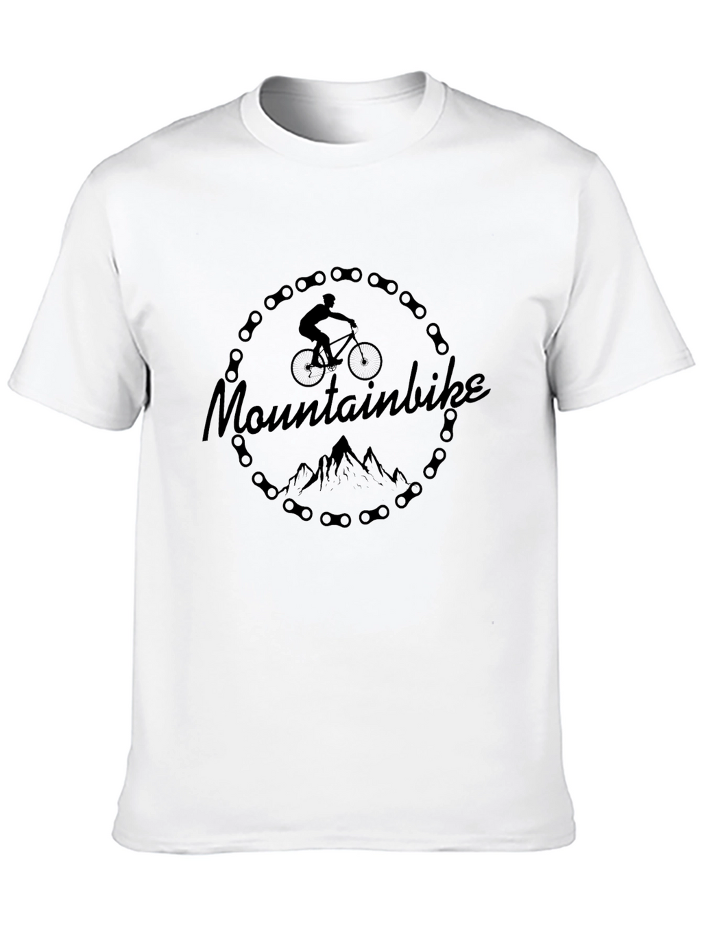 Mountainbike Chain Circle Black Graphic T-Shirt