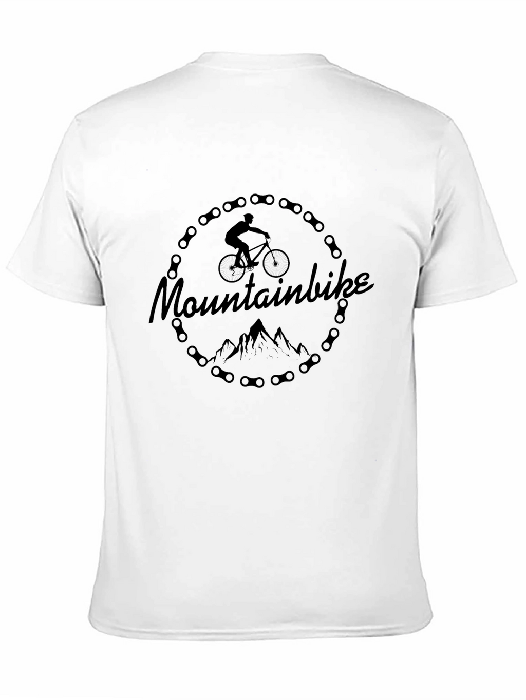 Mountainbike Chain Circle Black Graphic T-Shirt