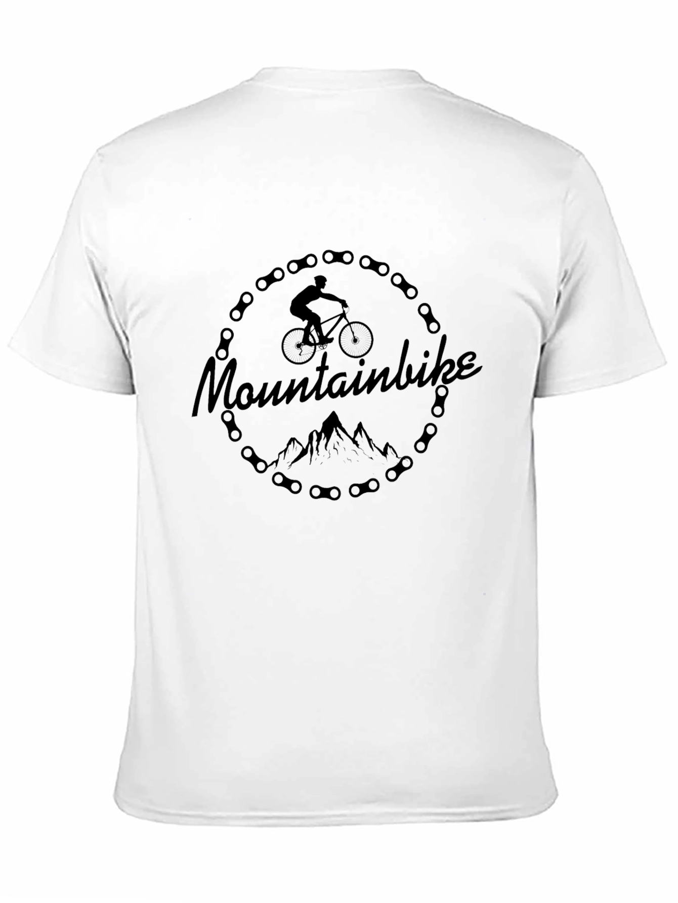Mountainbike Chain Circle Black Graphic T-Shirt