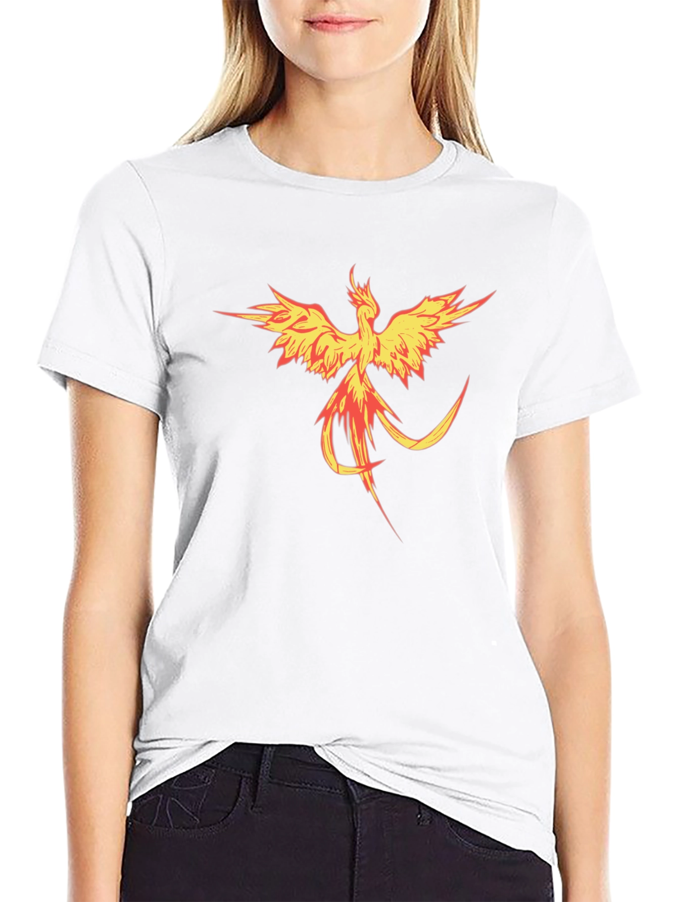 Fiery Phoenix Graphic Tee - Bold Black T-Shirt