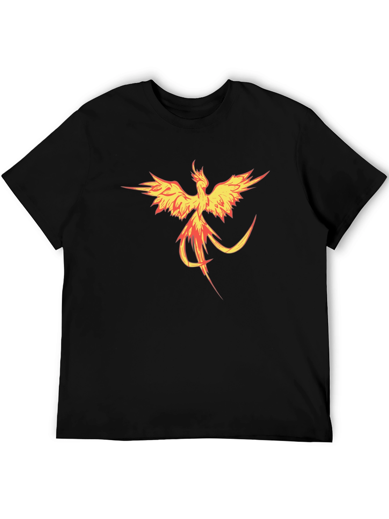 Fiery Phoenix Graphic Tee - Bold Black T-Shirt