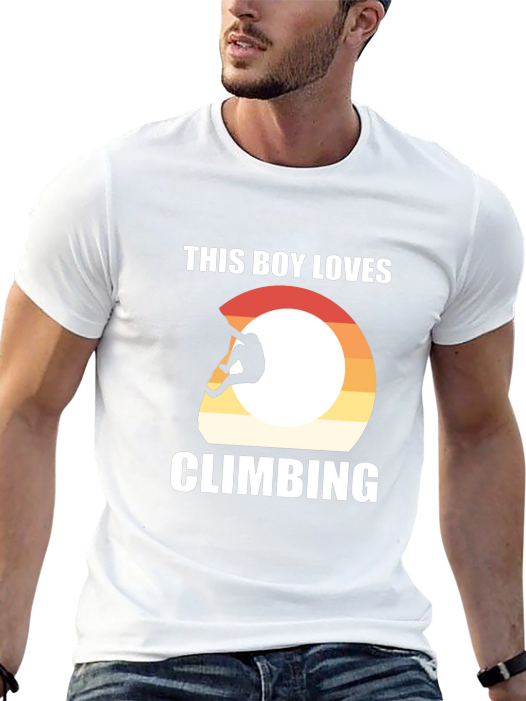 Climbing T-Shirt - This Boy Loves Climbing - Black