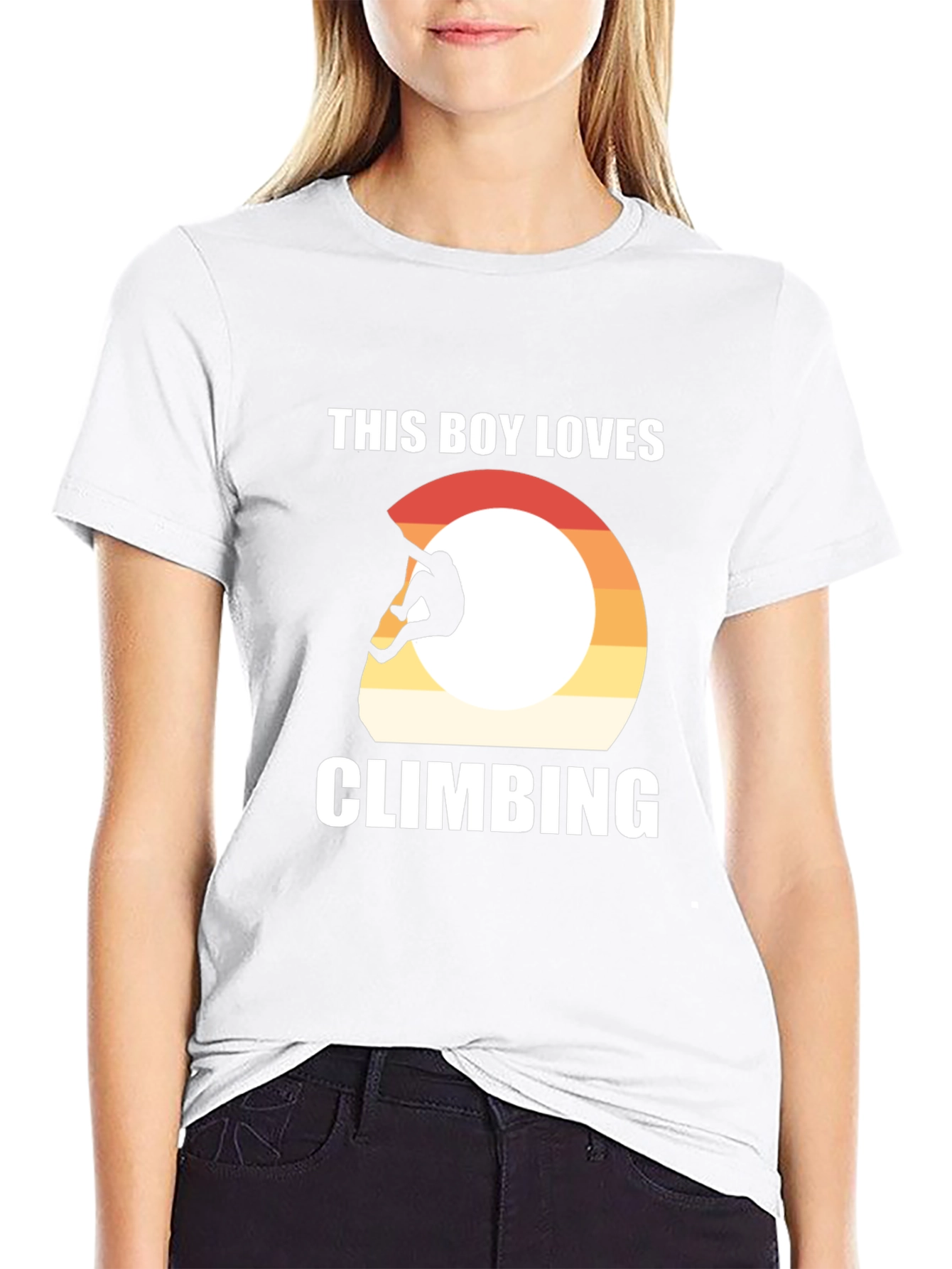 Climbing T-Shirt - This Boy Loves Climbing - Black