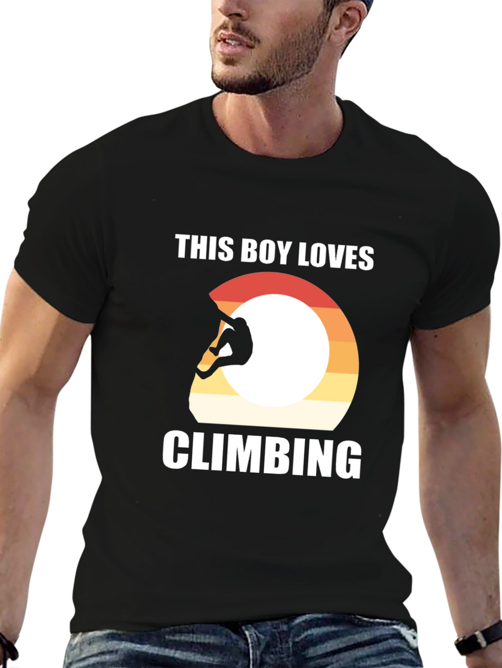 Climbing T-Shirt - This Boy Loves Climbing - Black