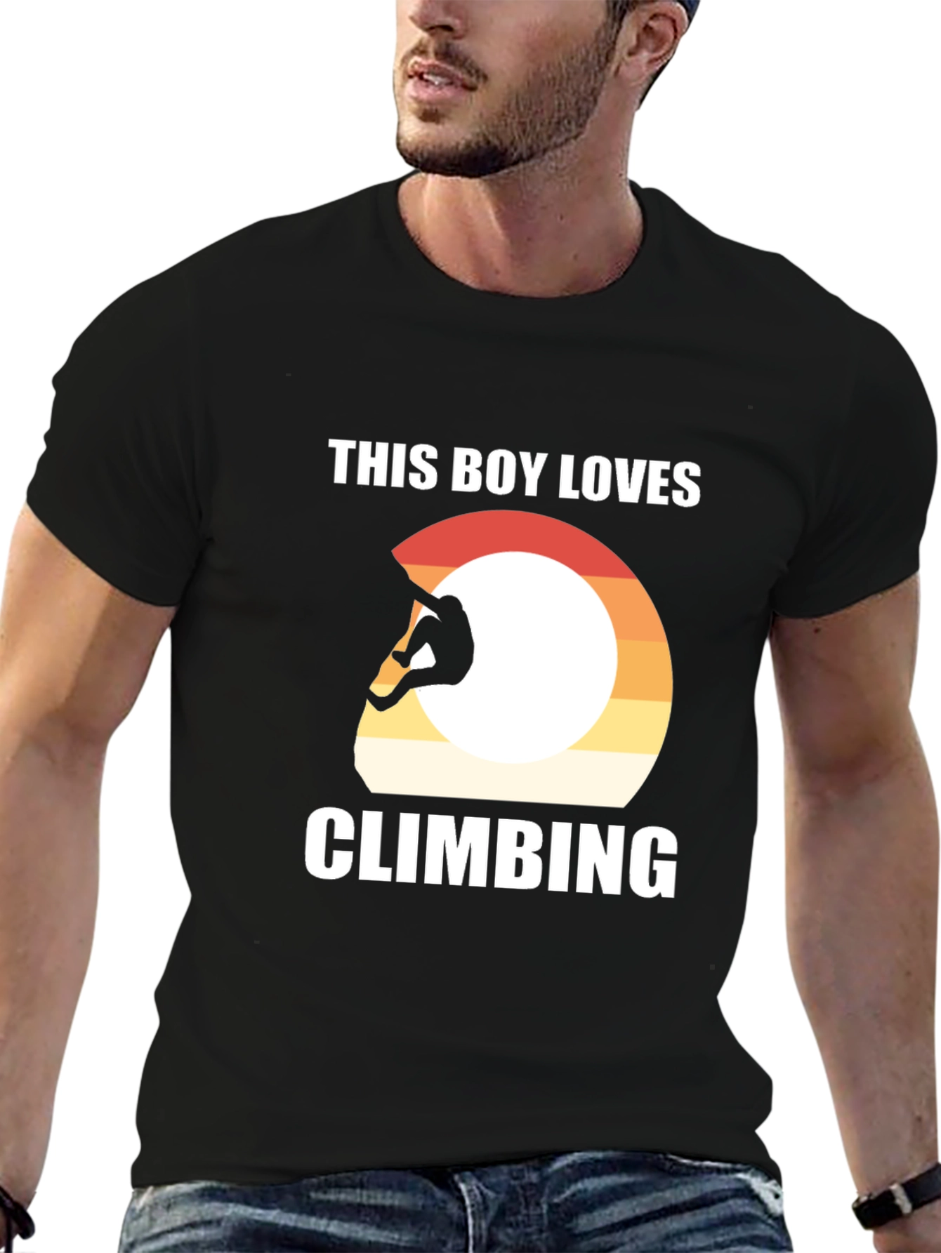 Climbing T-Shirt - This Boy Loves Climbing - Black