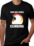 Climbing T-Shirt - This Boy Loves Climbing - Black
