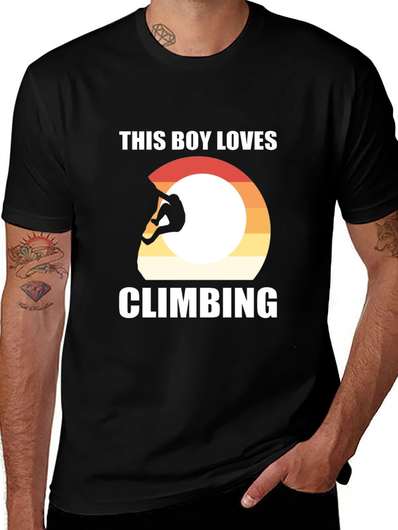 Climbing T-Shirt - This Boy Loves Climbing - Black