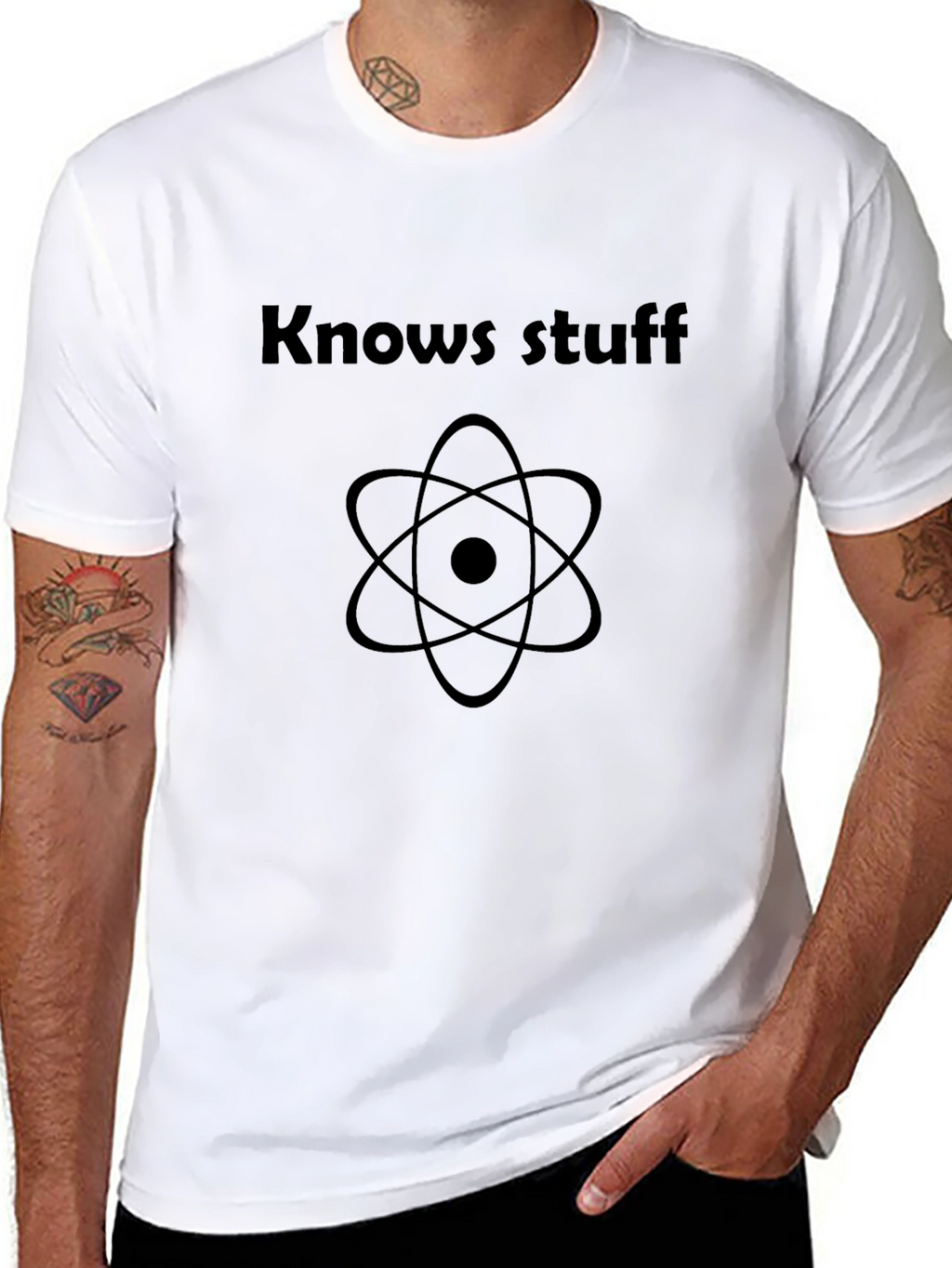 Knows Stuff Atom Graphic Black T-Shirt
