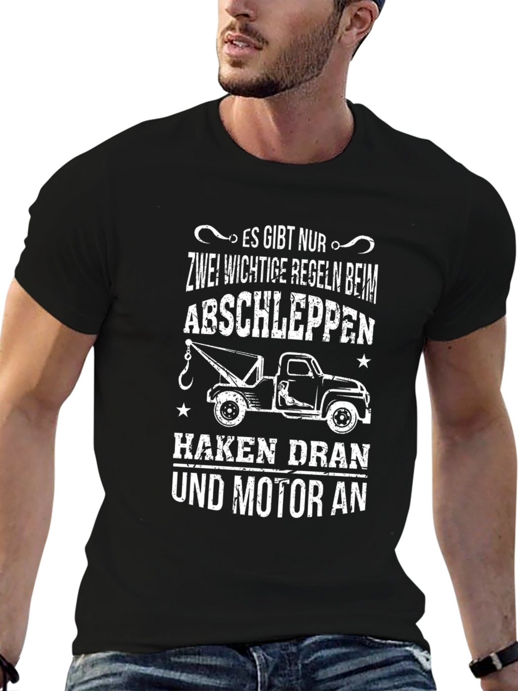 Tow Truck Rules T-Shirt - Hook On Engine On