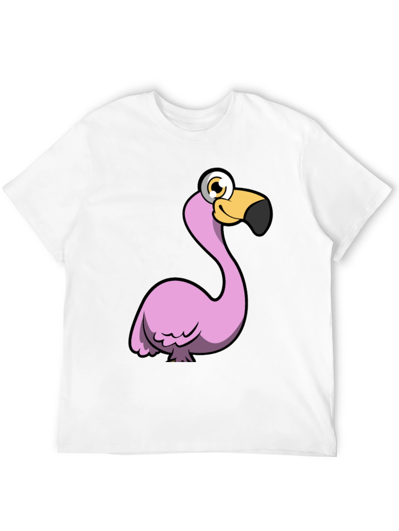 Funny Flamingo Graphic Tee - Black Cotton Shirt