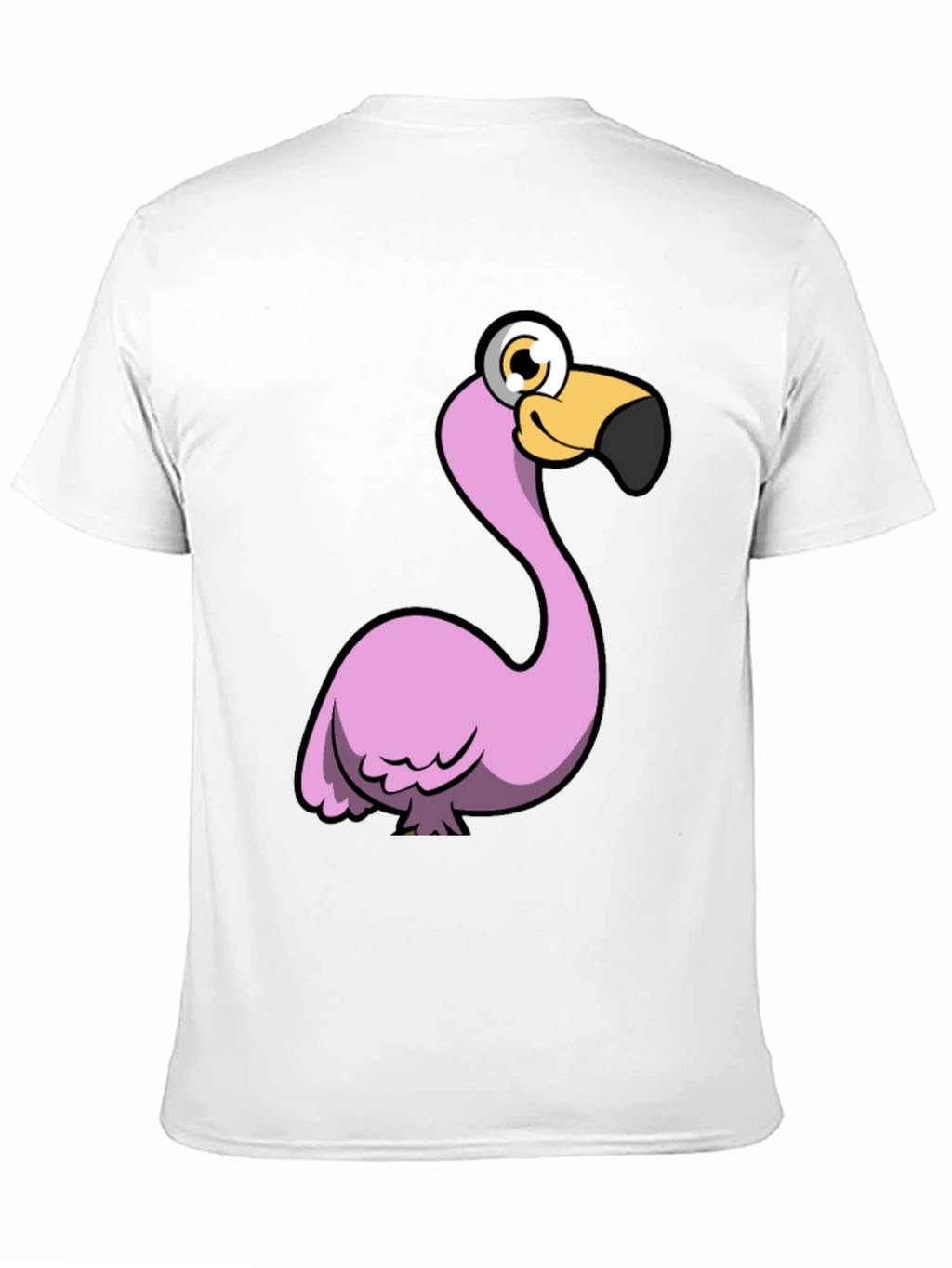 Funny Flamingo Graphic Tee - Black Cotton Shirt