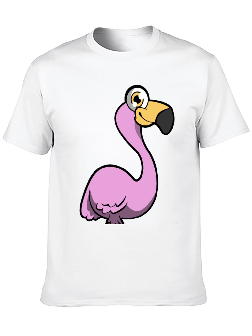 Funny Flamingo Graphic Tee - Black Cotton Shirt