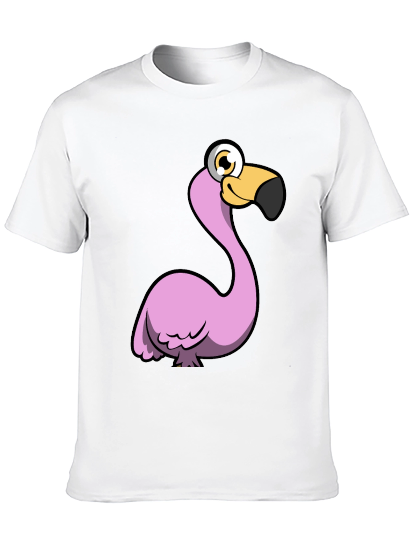 Funny Flamingo Graphic Tee - Black Cotton Shirt