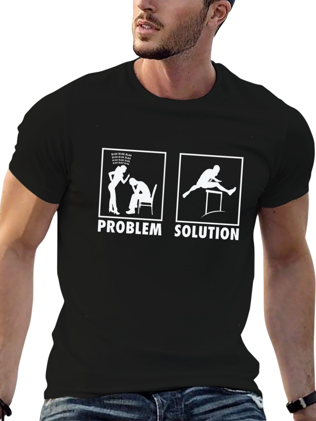 Problem Solution Graphic Tee - Black Humor T-Shirt